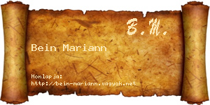 Bein Mariann névjegykártya
