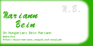 mariann bein business card